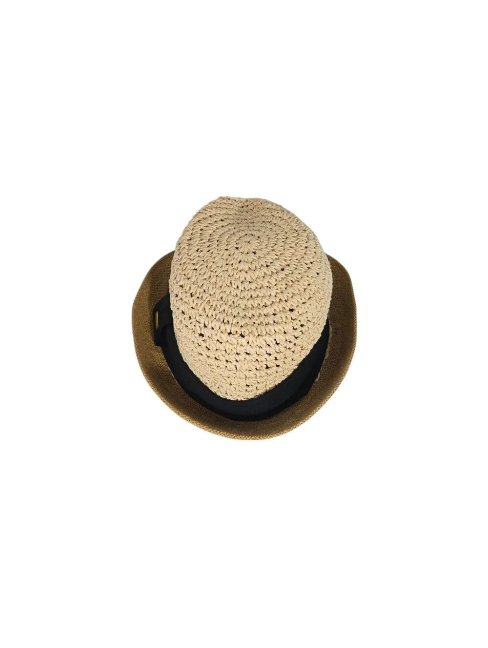 Steve Madden Straw Jute Fedora Hat OS Sun Hat Natural Fibers Straw Band Braided
